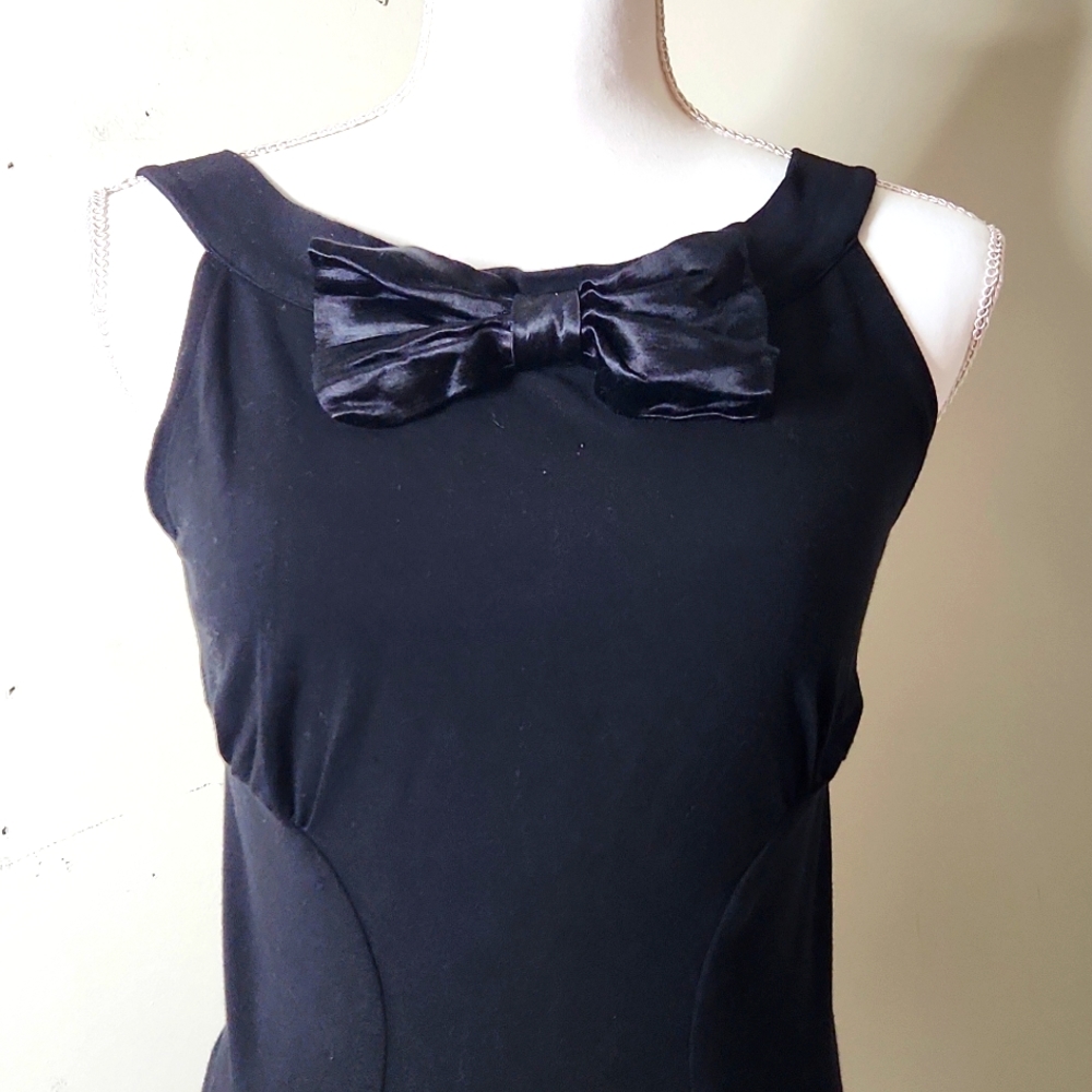 Y2K  babydoll satin bow tie black whimsigoth fairy grunge  W/ A Twist Office top